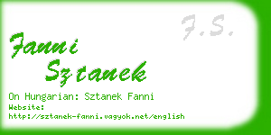 fanni sztanek business card